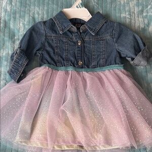Denim and Pink Tulle Kids Jacket